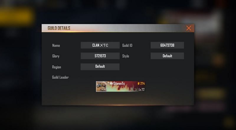 Guild details of MrStiven Tc (Image via Free Fire)